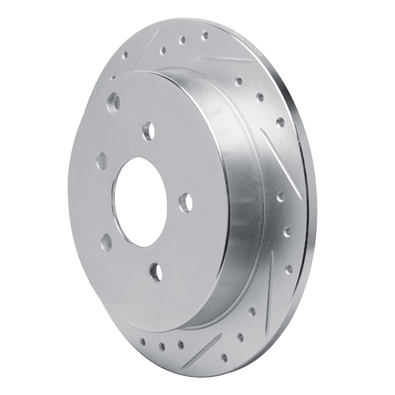 Buick Rendezvous Brake Rotor (1) - Rear Left - R1 Concepts - Drilled & Slotted - Silver - `01-`07